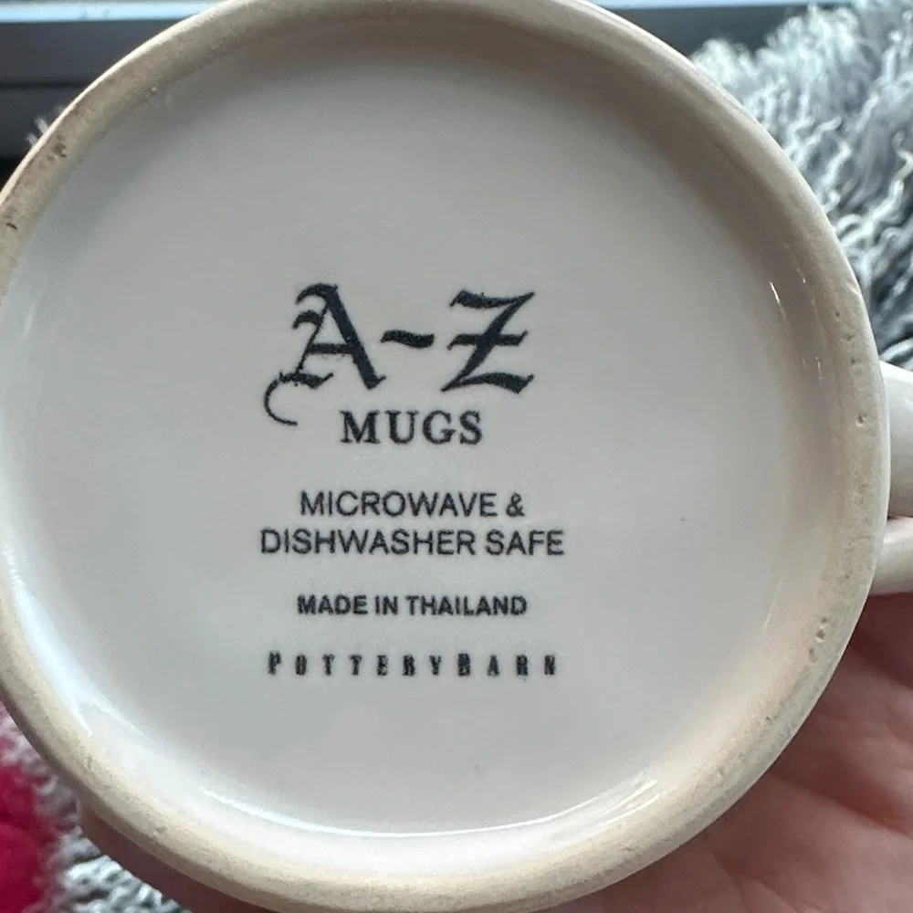 Pottery Barn White Embossed Kangaroo Mug